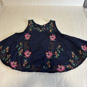 free people embroidered tank Women’s Size Medium
